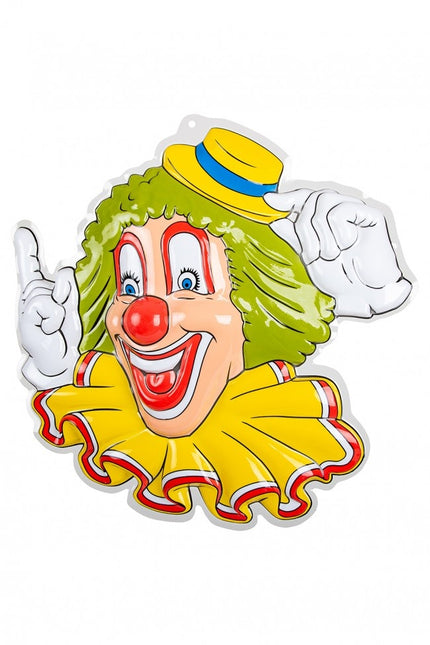 Wanddekoration Clown Gelber Hut 50cm