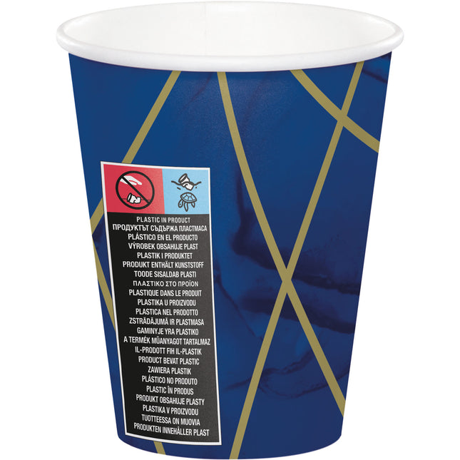 Becher Marmor Blau 256ml 8Stk