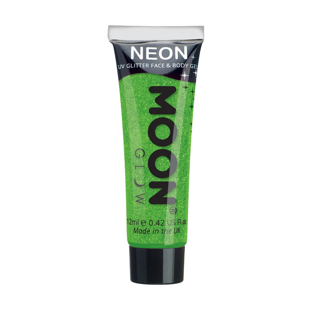 Moon Glow Neon UV Fine Glitter Gel Grün 12ml