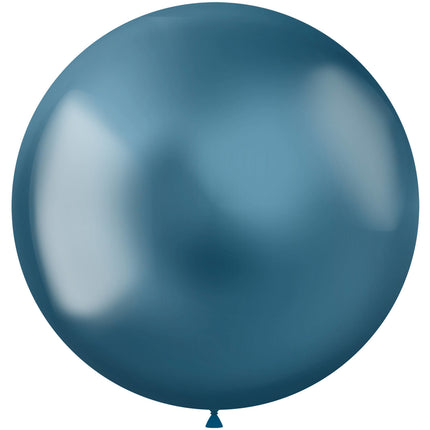 Blaue Ballons Chrom 48cm 5Stück