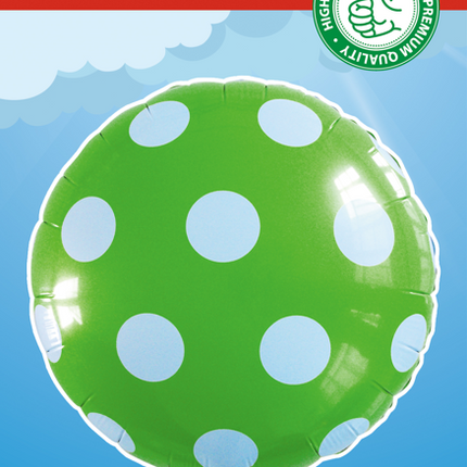 Helium Ballon Dots Grün 45cm leer