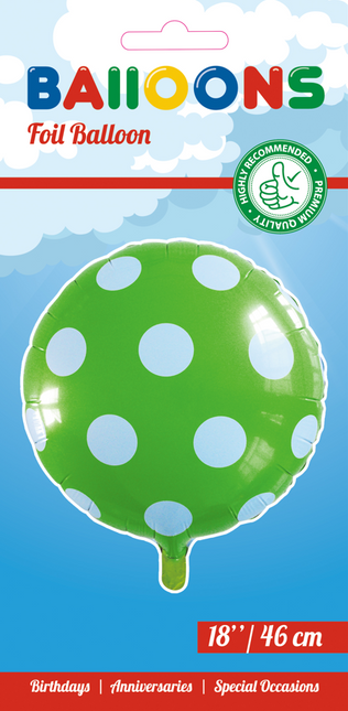 Helium Ballon Dots Grün 45cm leer