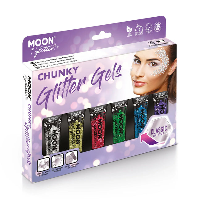 Moon Glitter Classic Chunky Glitter Gel Blau 12ml