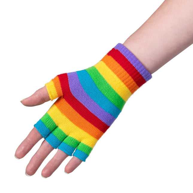 Regenbogen Handschuhe Fingerlos