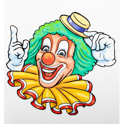 Fensteraufkleber Clown Gelber Hut 40cm