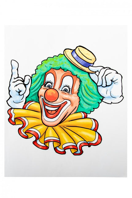 Fensteraufkleber Clown Gelber Hut 40cm