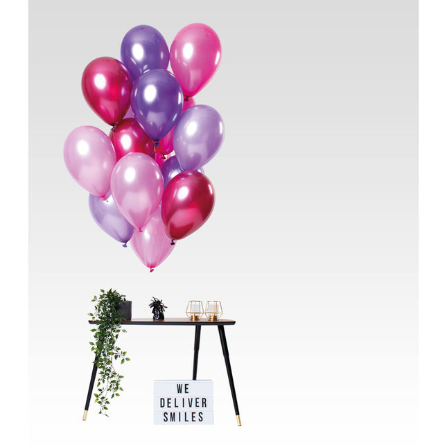 Beerenfarbene Ballons Chrom 33cm 15Stk