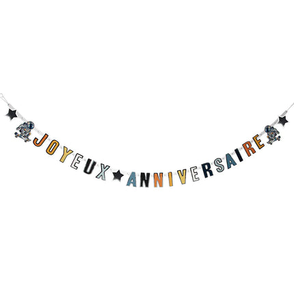 Space Party Buchstabengirlande Yoyeux Anniversaire 2.5m