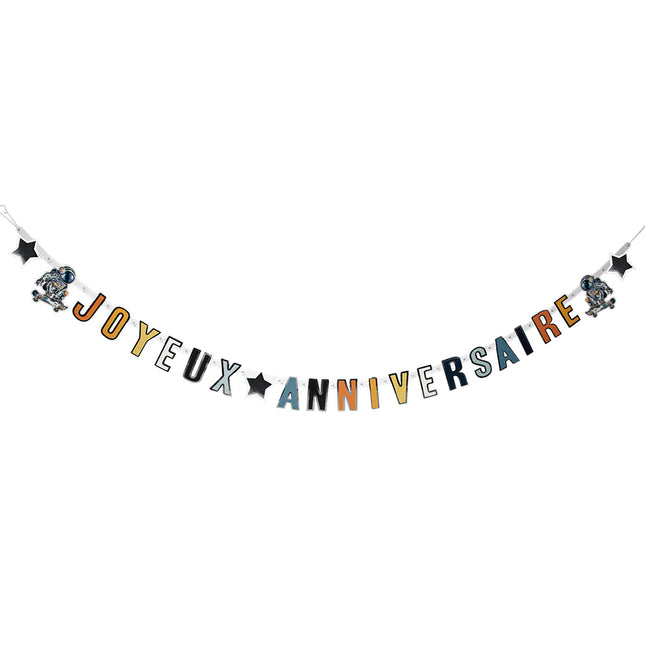 Space Party Buchstabengirlande Yoyeux Anniversaire 2.5m