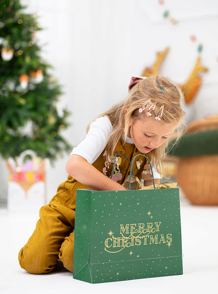 Geschenktüte Frohe Weihnachten Grün 32,5cm