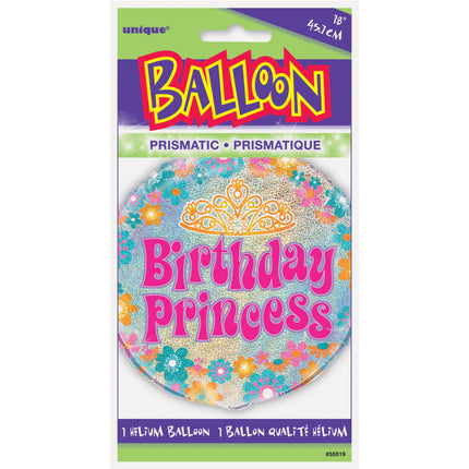 Heliumballon Geburtstag Prinzessin Glitter 45cm leer