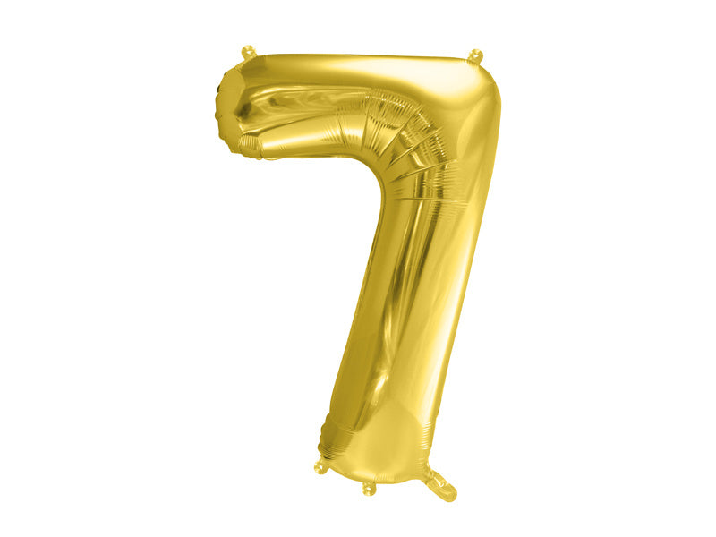 7 Jahre Figur Ballon Gold Leer 72cm