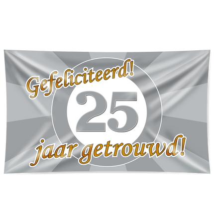 Giebelflagge 25 Jahre verheiratet 1.5m