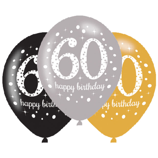 Luftballons 60 Jahre Alles Gute zum Geburtstag 27,5cm 6St.