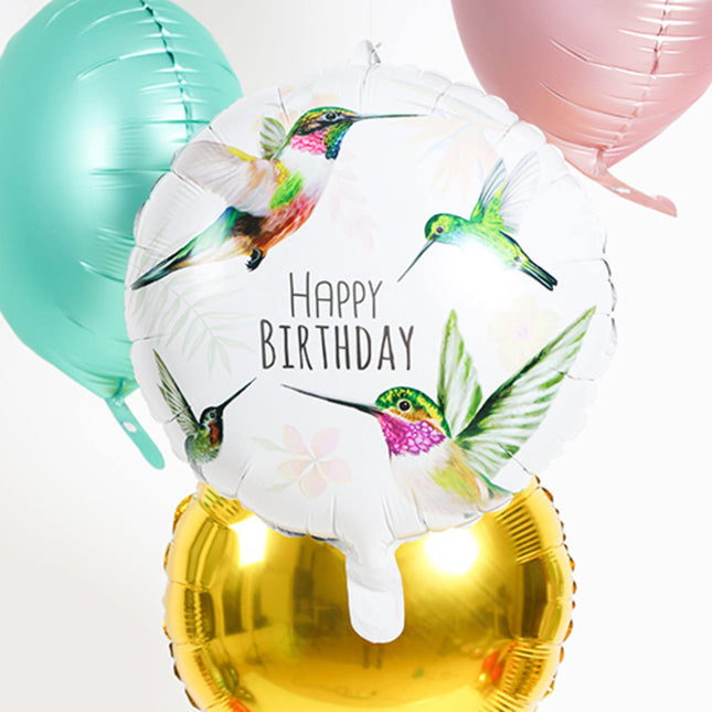 Helium Ballon Happy Birthday Vogel Leer 45cm