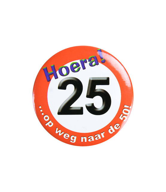 Knopf 25 Jahre Verkehrsschild 5,5cm