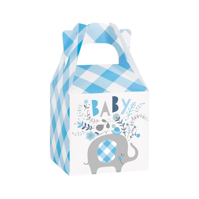 Baby Elefanten Geschenkboxen Blau 8St.