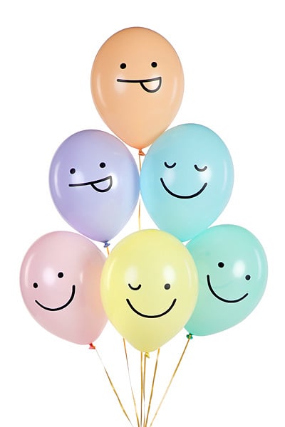 Smiley Luftballons 30cm 6Stück