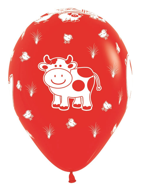 Ballons Bauernhof Tiere Mix 30cm 25Stk