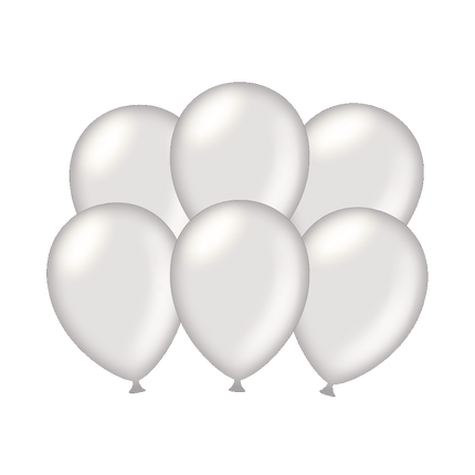 Silberne Ballons Metallic 30cm 6Stk