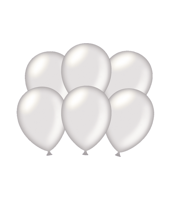 Silberne Ballons Metallic 30cm 6Stk