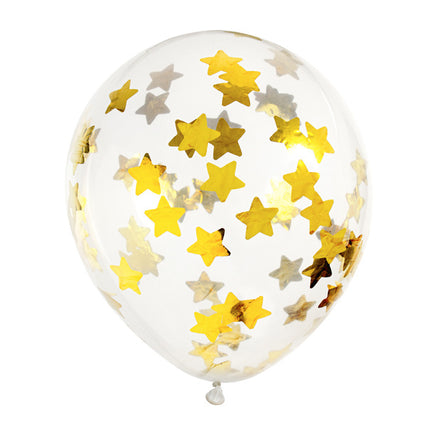 Konfetti Ballons Gold Sterne 30cm 6Stk