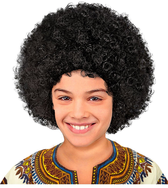 Schwarze Perücke Afro Kind