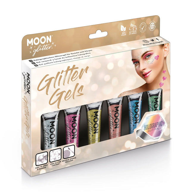 Moon Glitter Holographic Fine Glitter Gel Pink 12ml