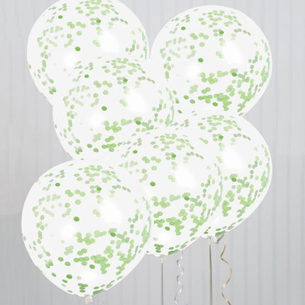 Confertti Luftballons Limettengrün 40cm 6 Stk.