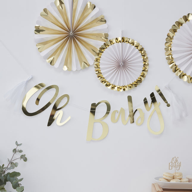 Goldene Buchstabengirlande Oh Baby 1,5m