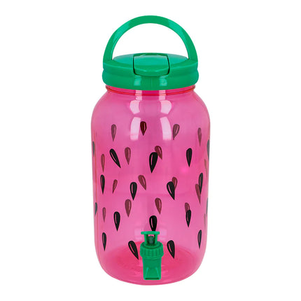 Grün/Pink Getränkespender Wassermelone mit Wasserhahn 3,8l