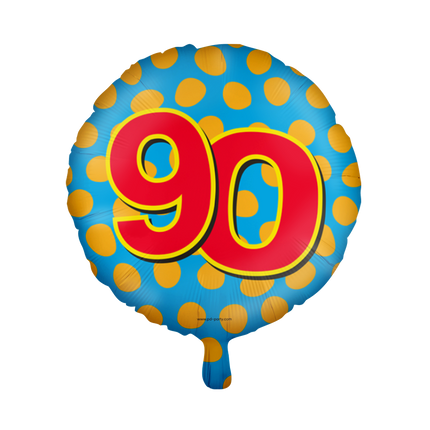 Heliumballon 90 Jahre Bunt Leer 46cm