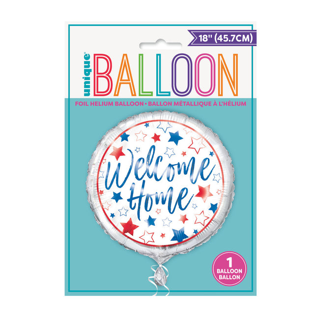 Heliumballon Welcome Home Stars 45cm leer