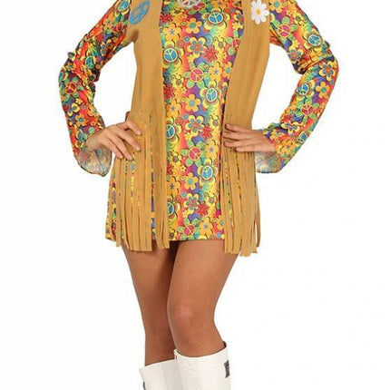 Hippie 60S Kostüm Braun Damen