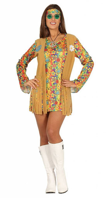 Hippie 60S Kostüm Braun Damen