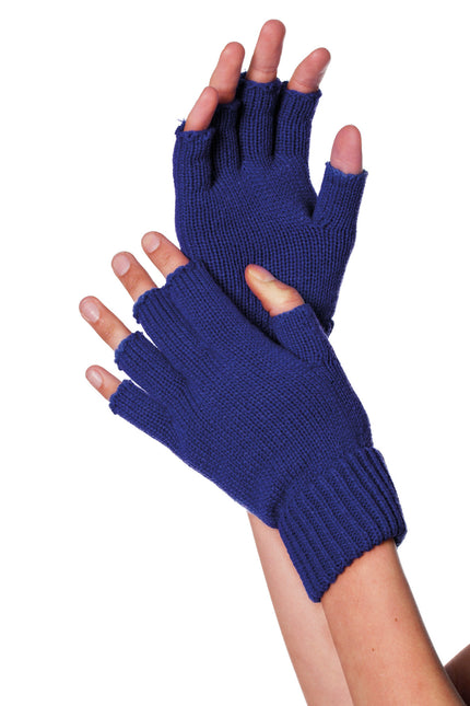 Blaue Handschuhe Fingerlos