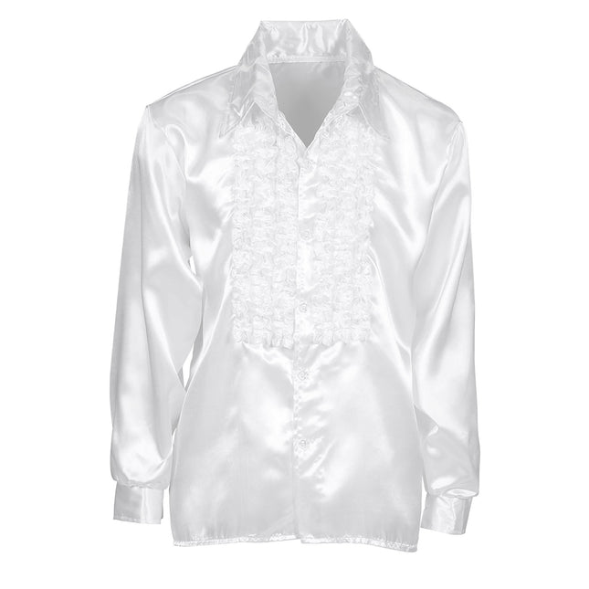 Disco 70S Bluse Weiß Männer