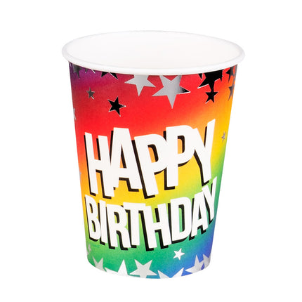 Happy Birthday Becher Papier 210ml 10 Stück