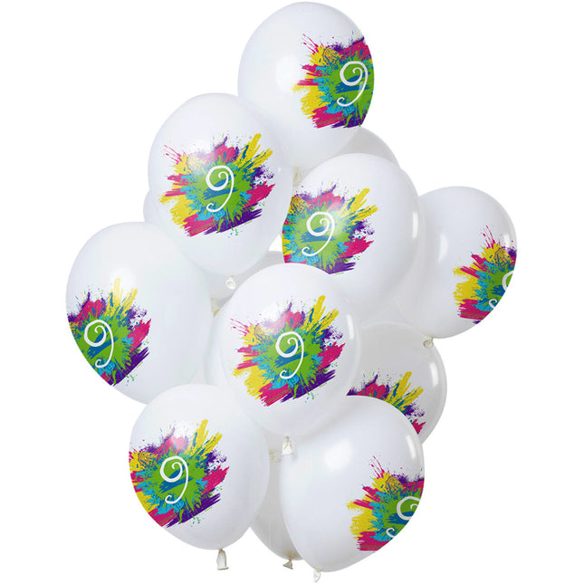 Ballons 9 Jahre Party 30cm 12Stk