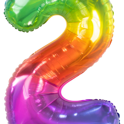 Folienballon Figur 2 Regenbogen XL 81cm leer