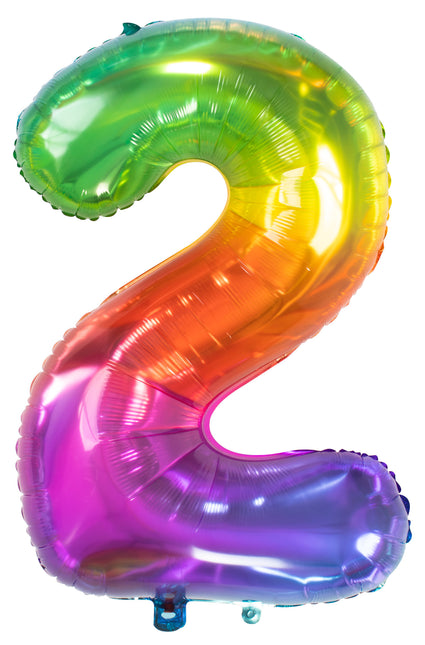 Folienballon Figur 2 Regenbogen XL 81cm leer