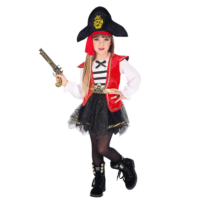 Piratenkleid Schwarz Rot Mädchen Tutu