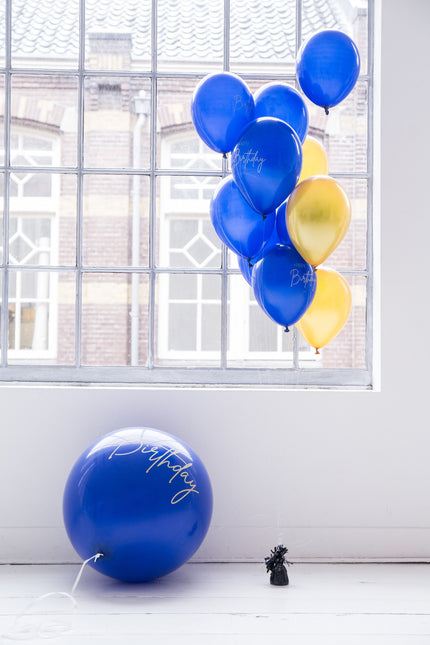 Happy Birthday Ballons Blau 30cm 12Stk