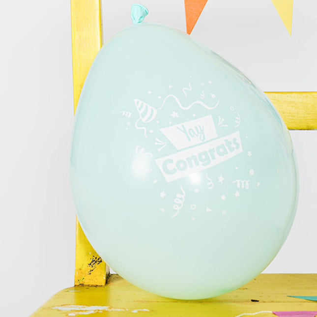 Ballons Yay Congrats Bunt 23cm 8St.