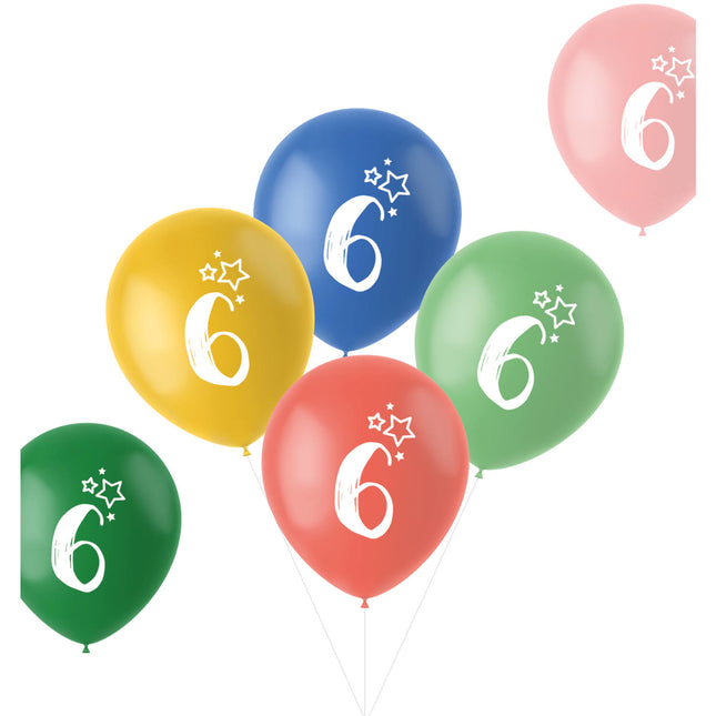 Ballons 6 Jahre Bunt 33cm 6Stk