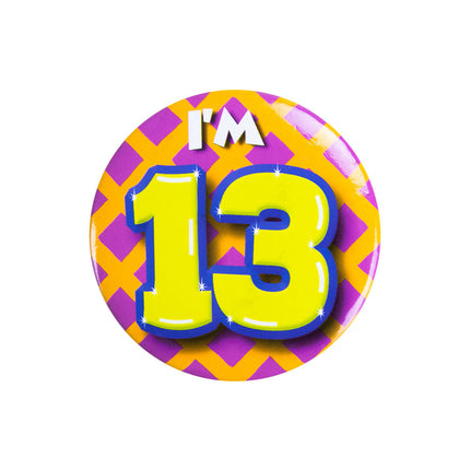 Ich bin 13 Button 13 Jahre 5,5cm