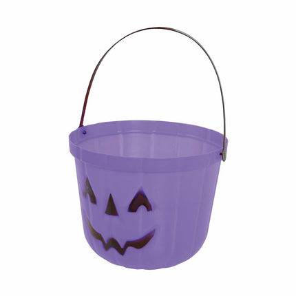 Lila Halloween Süßigkeiteneimer Kürbis 20cm