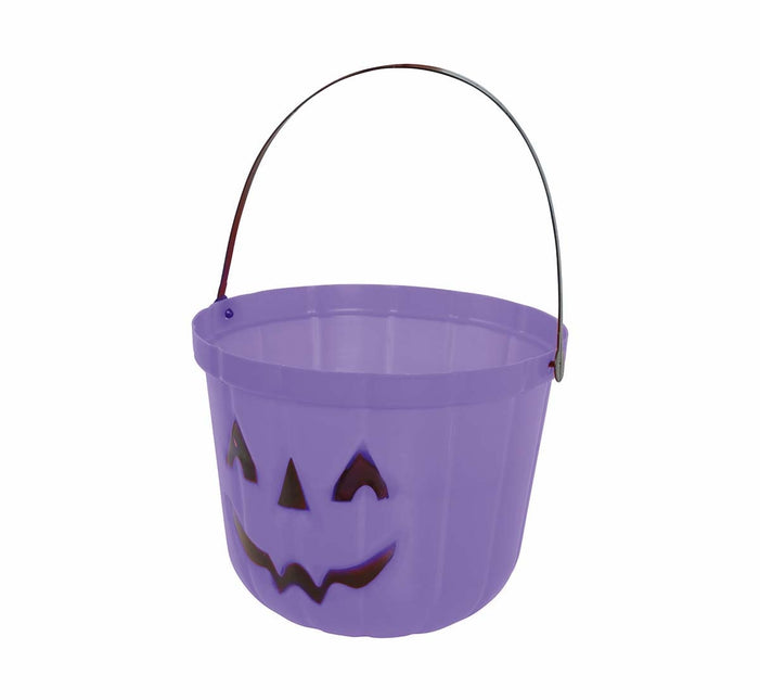 Lila Halloween Süßigkeiteneimer Kürbis 20cm