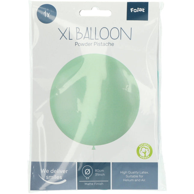 Mintgrüner Ballon Puder Pistache 80cm