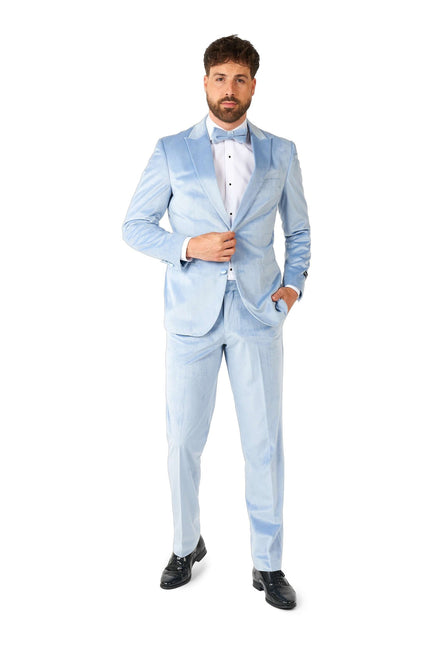 Hellblauer Samt-Smoking Männer OppoSuits